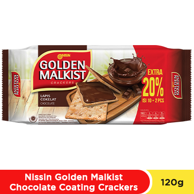 Nissin Golden Malkist Chocolate Coating Crackers 120 gr